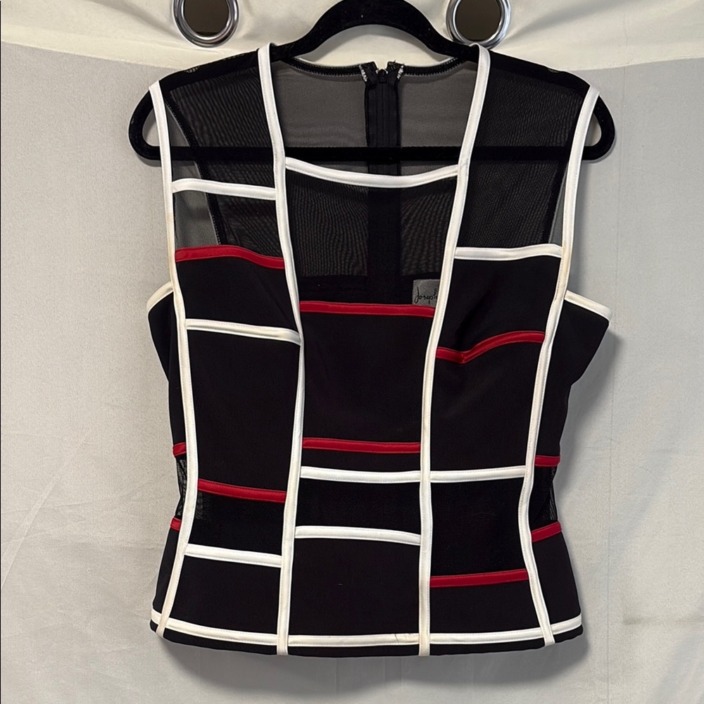 Joseph Ribkoff Lattice Sleeveless Top Size 12